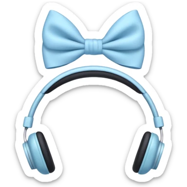🎧 with pastel blue bows right before the part that covers your ears sticker