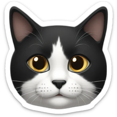 white-and-black-cat sticker