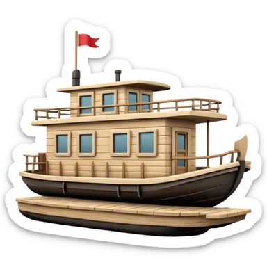 Simple monotone houseboat sticker