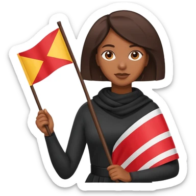 flat Flag holder black woman sticker