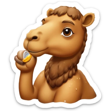 Camel in sauna hot sticker