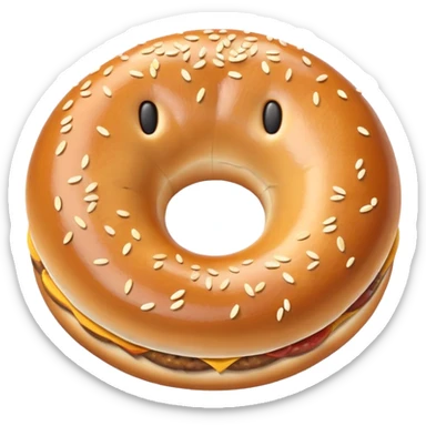 Smiley bagel sausage  sticker