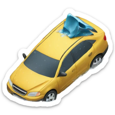 Car crash in snowstorm  sticker