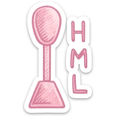 hand-drawn style pink gear stick with 3 settings icon sticker