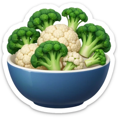 broccoli and cauliflower in a bowl sticker