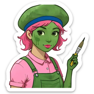 pink girl spam artist sticker