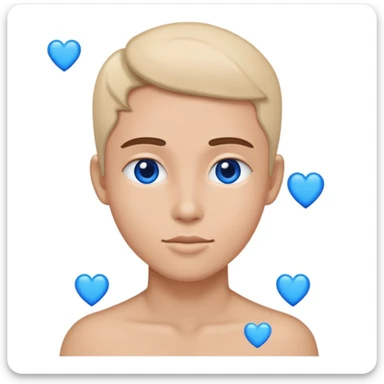 Cara con corazones azul celeste sticker