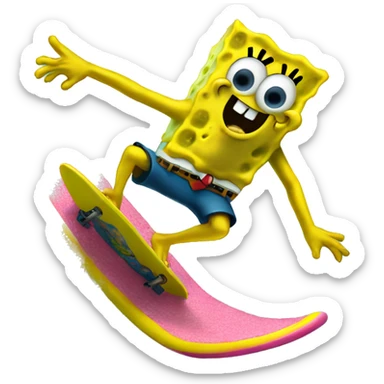 SpongeBob SquarePants surfing  sticker