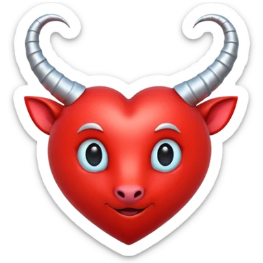 red heart with horns and a tail sticker