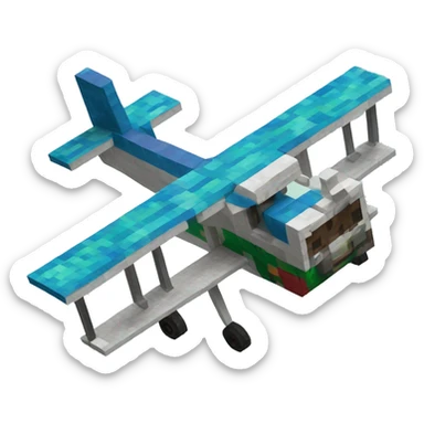 Plane being flown by minecraft creeper sticker