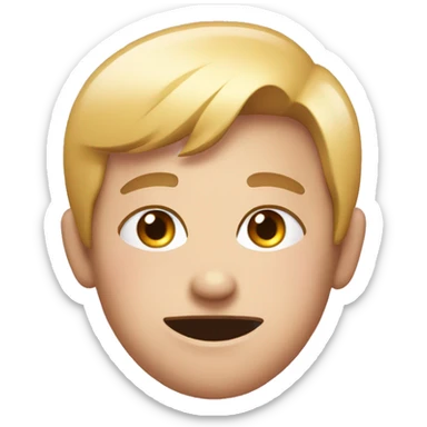 an embrassed emoji with pink blush and a little smile   sticker