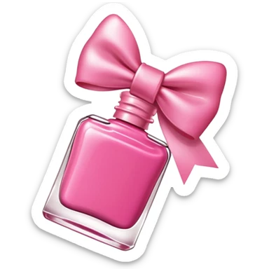Nail Polish pink bow sticker