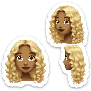 Girl with curly hair that’s blonde and a middle part  sticker