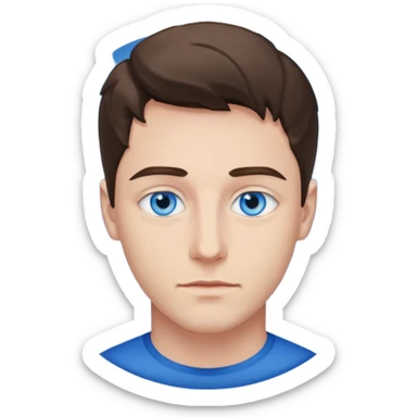 hold men blue eyes, art painting  sticker