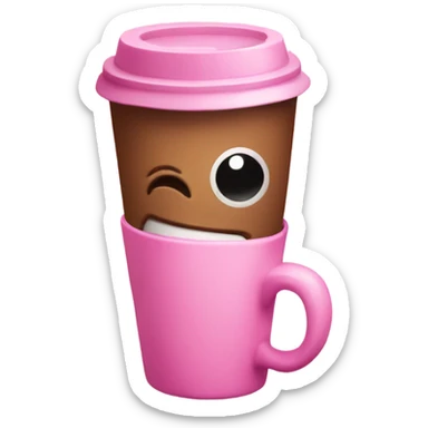 Pink coffe sticker