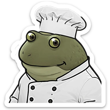 bufo in a chef coat sticker