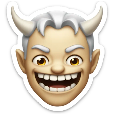 A demon who smiles with his teeth sticker