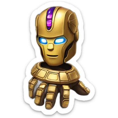 infinity gauntlet with stones coding on laptop sticker
