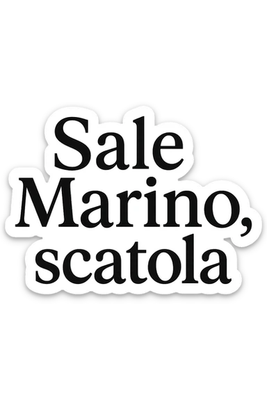 Sale Marino, scatola in italiano sticker