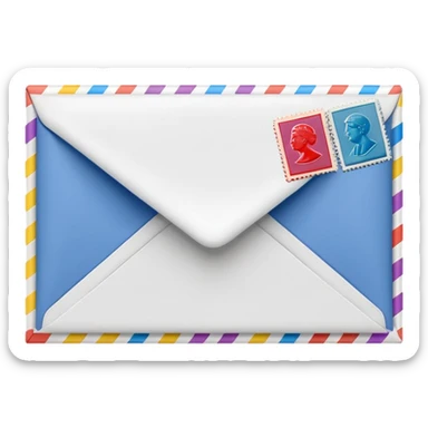 stack of stamped envelopes sticker