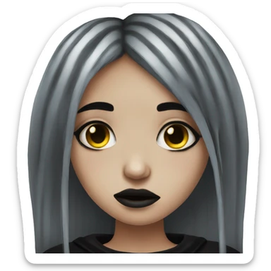 Goth girl crying with makeup streaks down her cheeks sticker