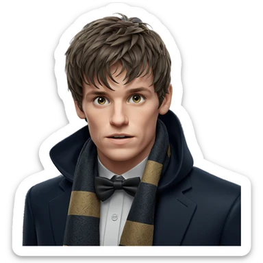 boy in bowtie with scarf sticker