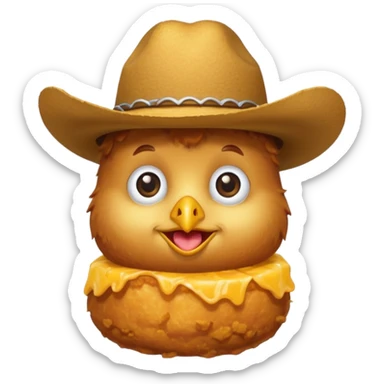 Chicken nugget with a cowboy hat ￼ sticker