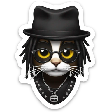 Cat looking like Al Jourgensen from band Ministry sticker