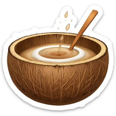 coconut bowl with brown water in jt sticker