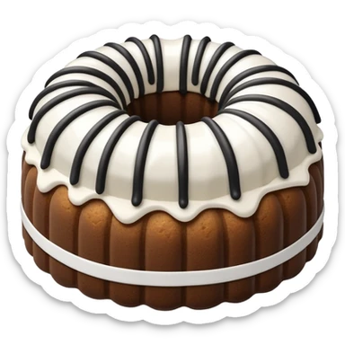 Bundt Cookies & cream cake with only white frosting stripes  sticker