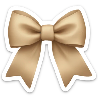 beige bow  sticker