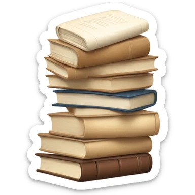 Cute beige book stack sticker