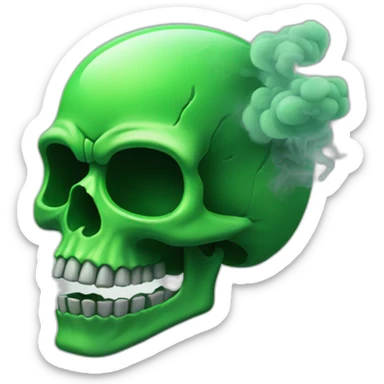 Green Skull with smoke sticker