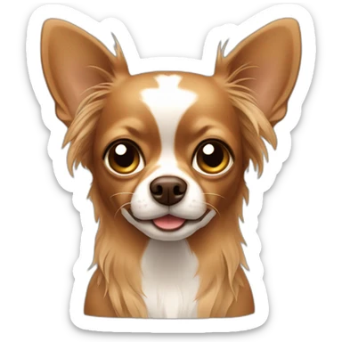 brown chihuahua with long hair sticker