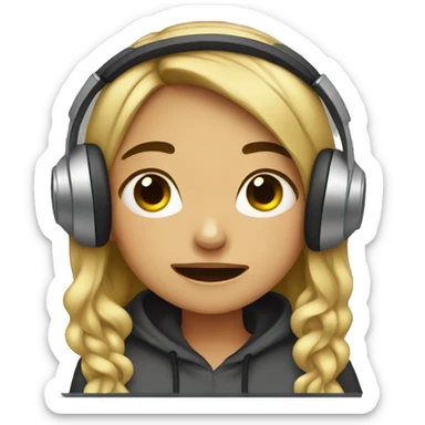 A girl crying and listening to music  sticker