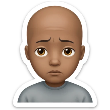 Little bald sad black boy no tears sticker