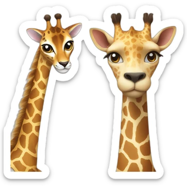 A cat with a giraffe sticker