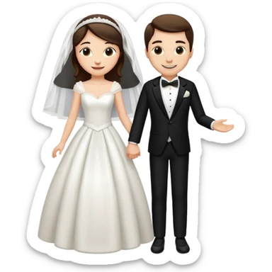 bride and groom in wedding sticker