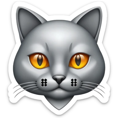 pokerface metal cat sticker