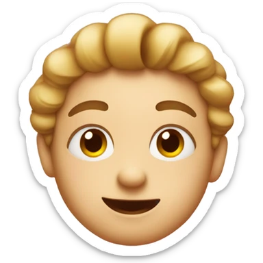 Regular emoji with a cute face with red hearts around it sticker