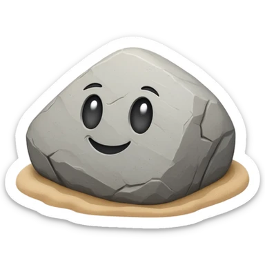 generate realistic detailed stone in 3d style with sand  sticker