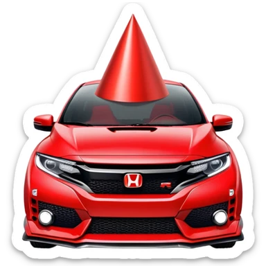 Honda civic type r with birthday hat sticker