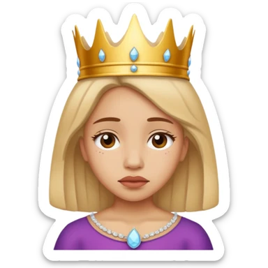 A girl saying queen, never cry sticker
