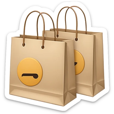 Light beige shopping bags sticker