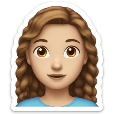girl with brown hair blue eyes sticker