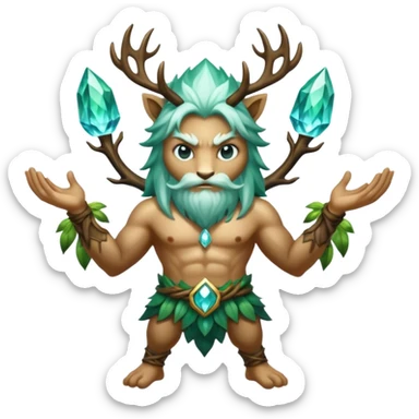 forest spirit power stance crystal energy rising sticker