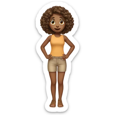 Tan girl posing full body sticker