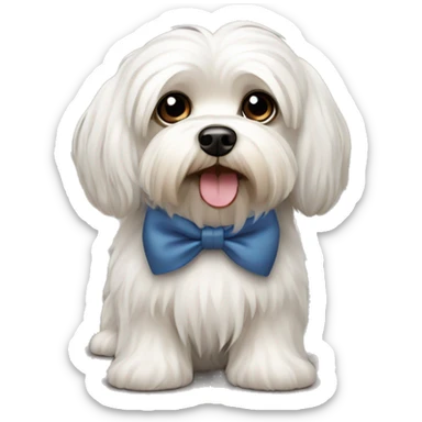 Black havanese dog with bow sticker