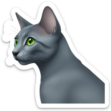 Russian blue with green eyes profile sticker