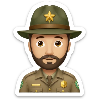 Male Park Ranger with beard  sticker